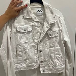 Zara white denim jacket